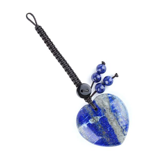 Zawieszka do torebki w kształcie serca z lapis lazuli (A) z kamienia naturalnego