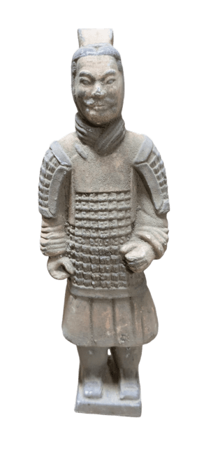 kadzidło i Antyczni kolorowi wojownicy z terakoty ze statuą w zbroi 23 cm