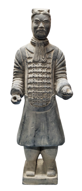 Posąg Czarnych Wojowników w zbroi z terakoty 26 cm