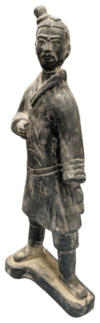 kadzidło i Statua wojownika piechoty z czarnej terakoty 35 cm|pl