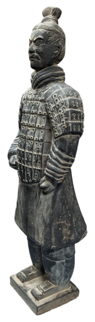 Posąg wojownika z czarnej terakoty 50 cm