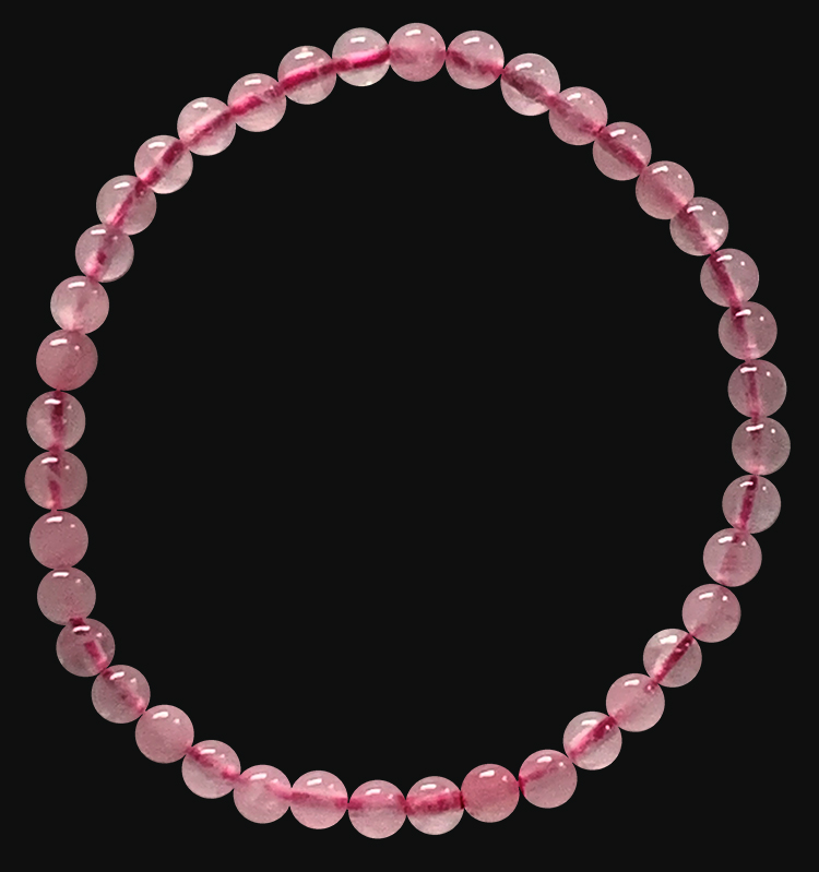 Bransoletka z kwarcu różowego z koralikami 4 mm