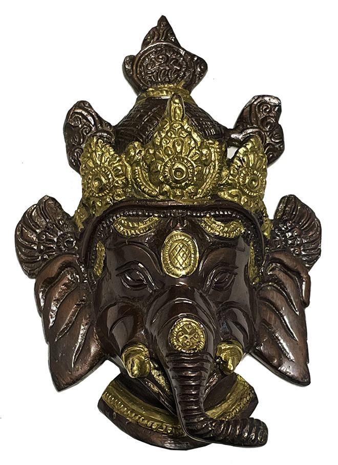 Głowa Ganesha mosiężna 2 kolory 14cm
