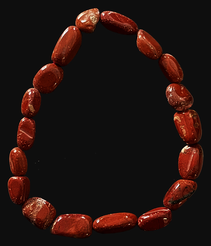 Bransoletka z czerwonego jaspisu AA kamienie walcowane