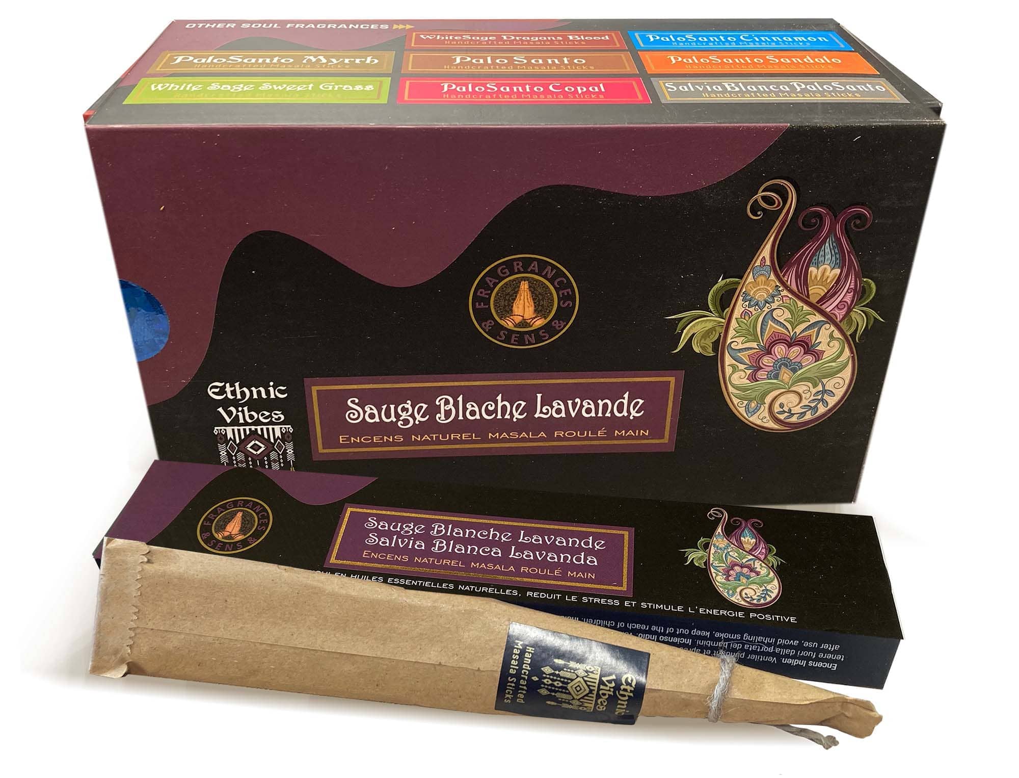 kadzidło i Kadzidła Fragrances & Sens Ethnic Vibes Biała szałwia i lawenda masala 15g