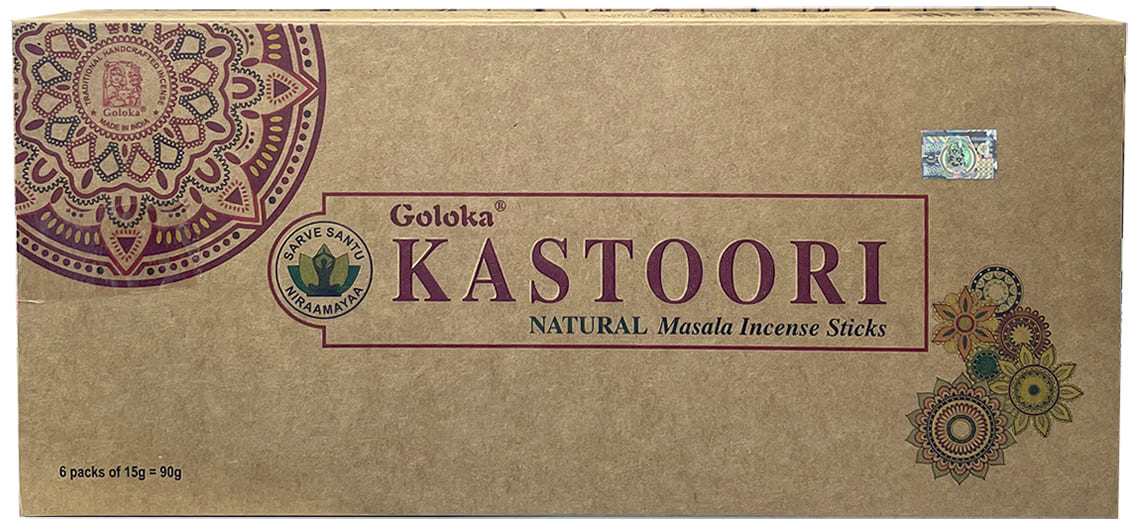 Goloka Kastoori Piżmo Masala Kadzidło Naturalne 6x15g