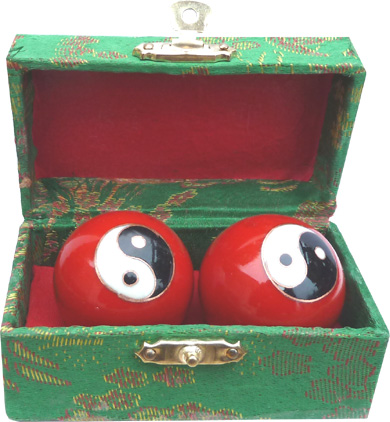 Czerwone kulki do masażu Ying Yang o średnicy 4,5 cm