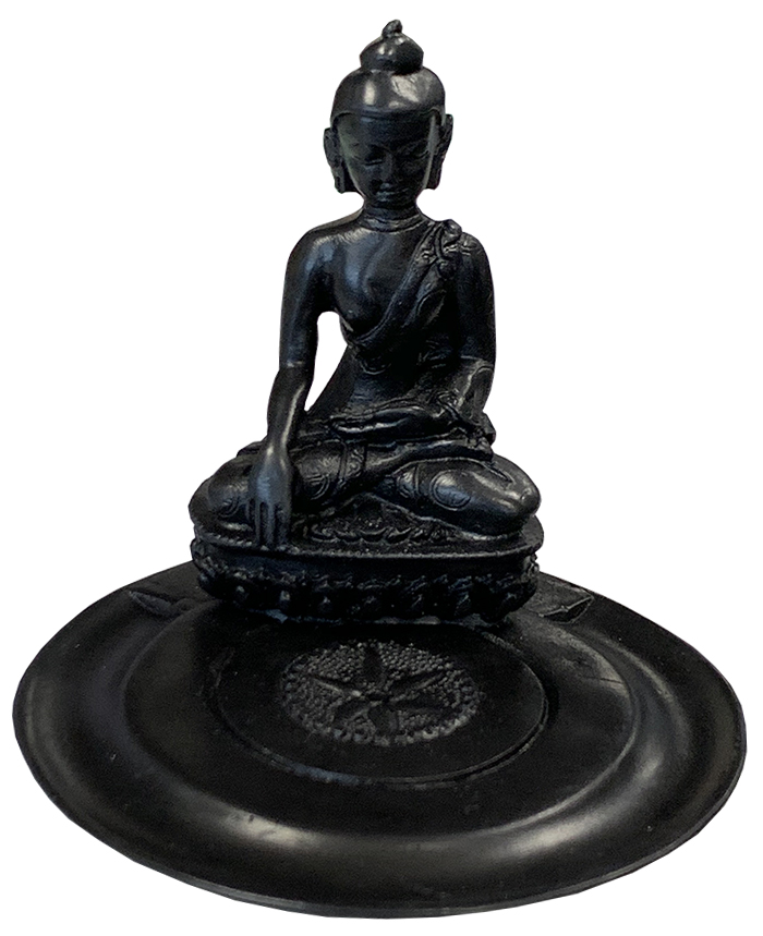 Okrągły stojak na kadzidełko z żywicy Budda 10cm