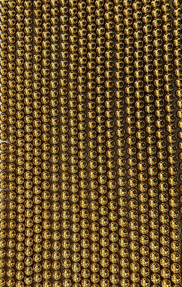 Hematyt Złoty Okrągłe koraliki o średnicy 6mm na drucie 40cm