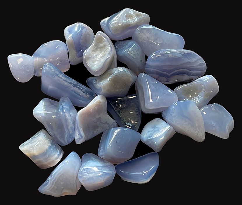 Niebieski chalcedon Malawi AB kamienie sypane 250g