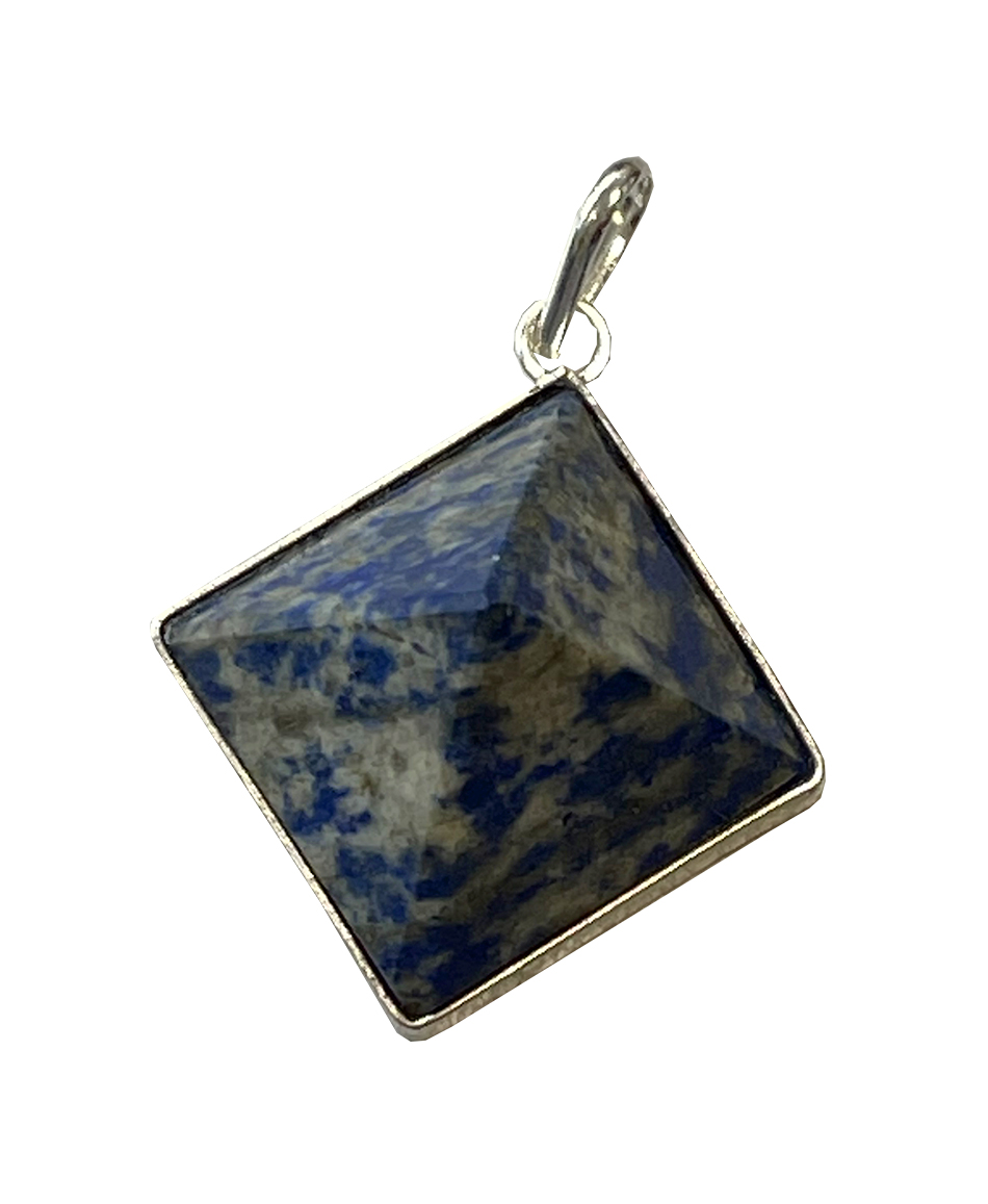 Lapis Lazuli Piramida wisiorek metal i kamień 3cm