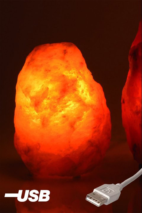 Naturalna lampa solna 3XS USB z drewnianą podstawą 0,5-1 kg