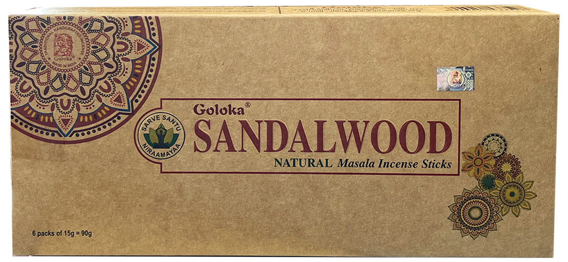 Goloka Kadzidło Naturalne Drzewo Sandałowe Masala 6x15g