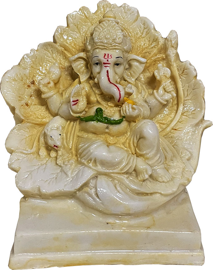 Ganesh z żółtej żywicy 13cm
