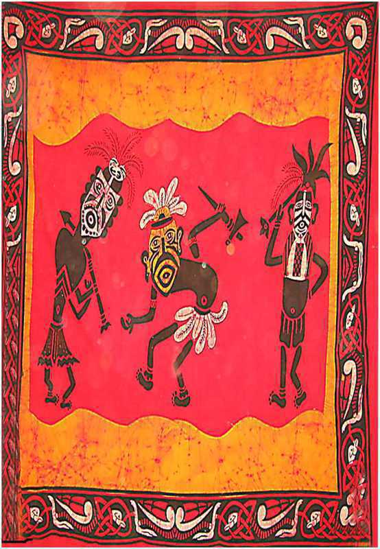 Gobelin batikowy Afrykańscy wojownicy