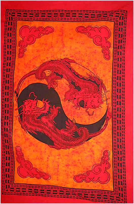 Wisząca na ścianie smok Batik Ying Yang