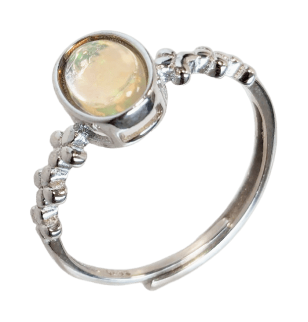 kadzidło i Srebrny pierścionek 925 Regulowany opal AA 5x7mm