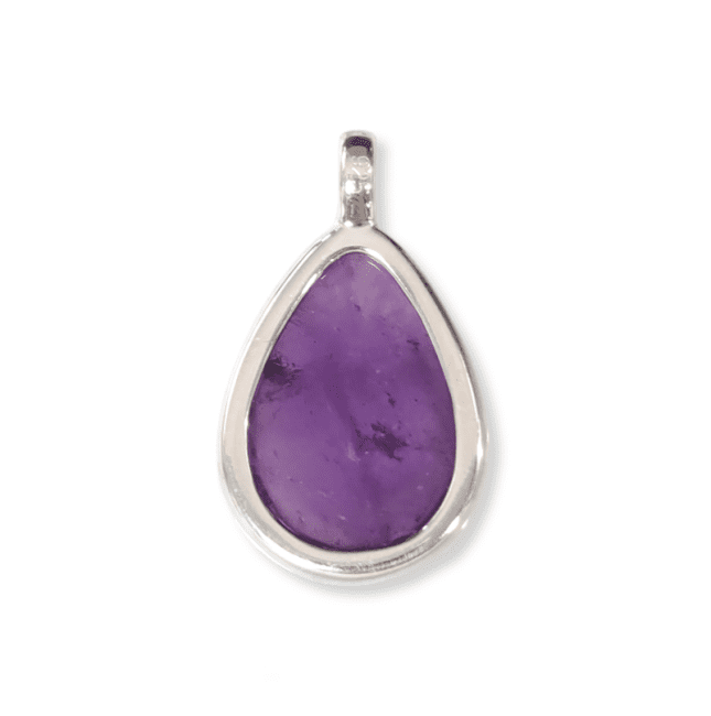 Pendentif Goutte Argent 925 Amethyste AA 23.5mm