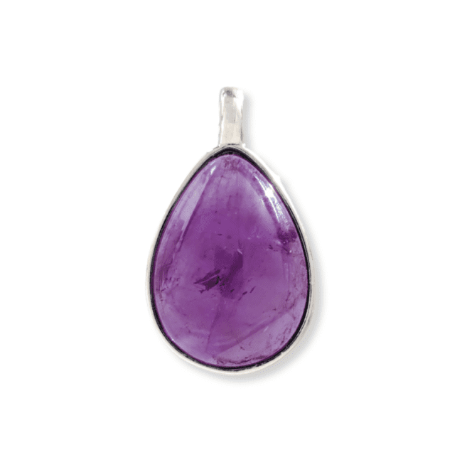 Pendentif Goutte Argent 925 Amethyste AA 23.5mm