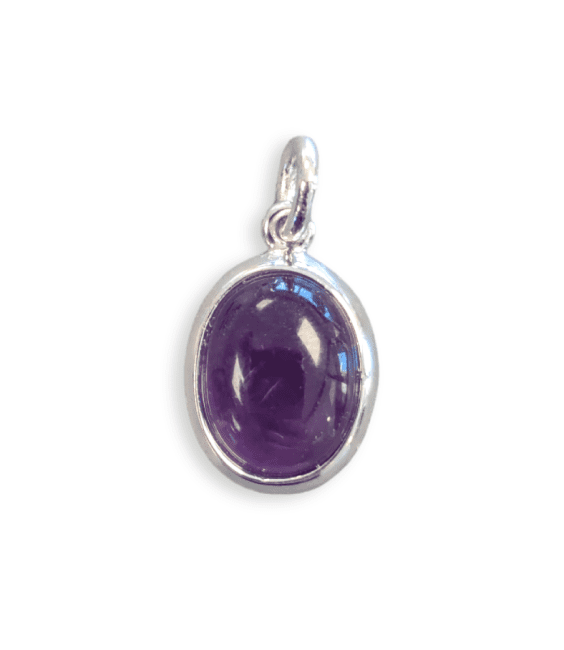 Pendentif Ovale Argent 925 Amethyste AA 13mm