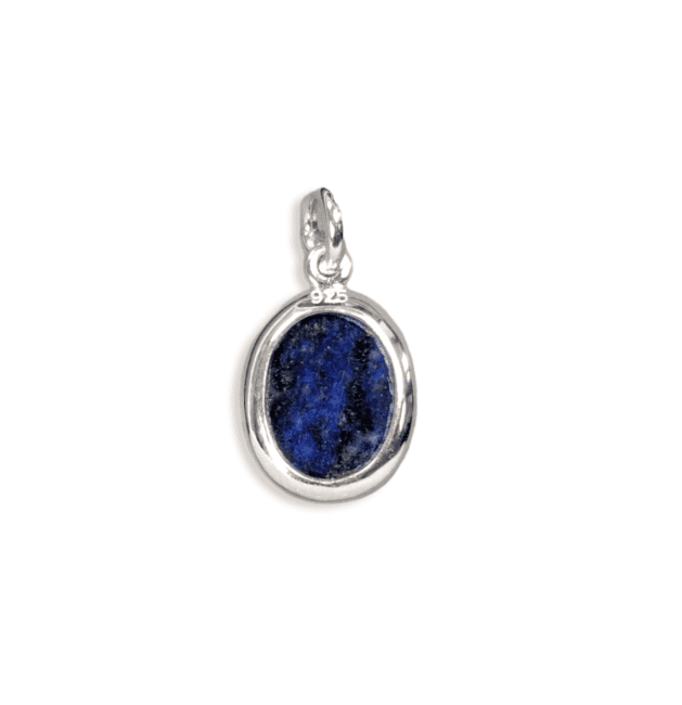 Srebrna owalna zawieszka 925 Lapis Lazuli AA 13mm