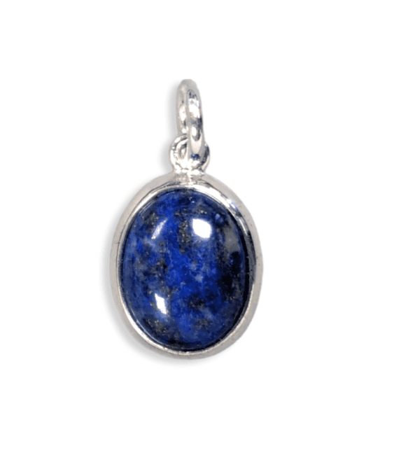 Srebrna owalna zawieszka 925 Lapis Lazuli AA 13mm