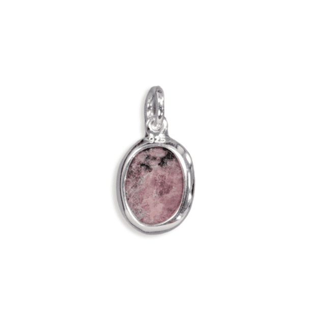 Pendentif Ovale Argent 925 Rhodonite A 13mm