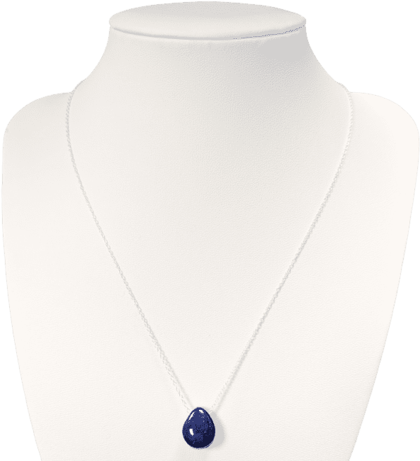 Srebrne naszyjniki 925 z przebitym kamieniem Lapis Lazuli AA 14mm