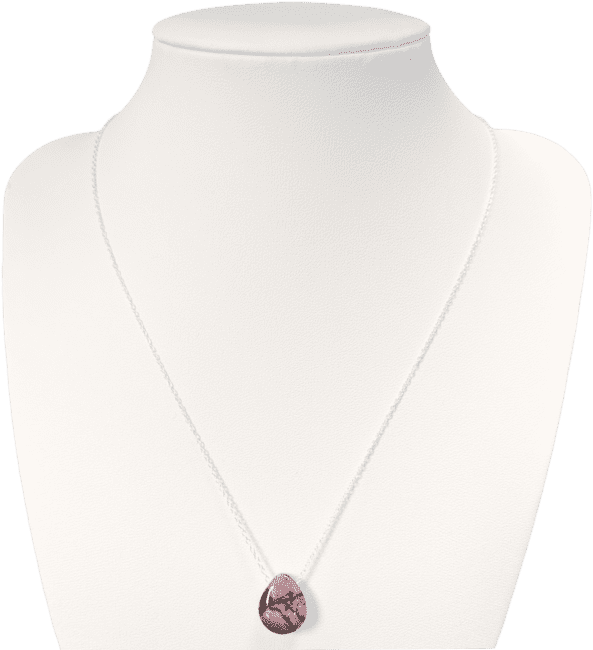 Colliers Argent 925 Pierre Percée Rhodonite A 14mm