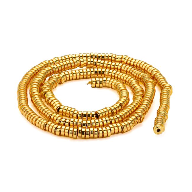 Złote koraliki dystansowe z hematytu – 4×1 mm