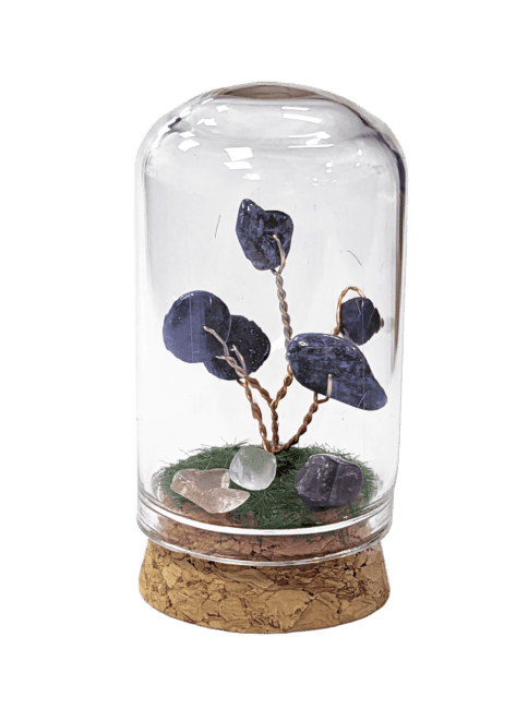 Arbre de Vie Lapis Lazuli sous Cloche en Verre 5.8cm