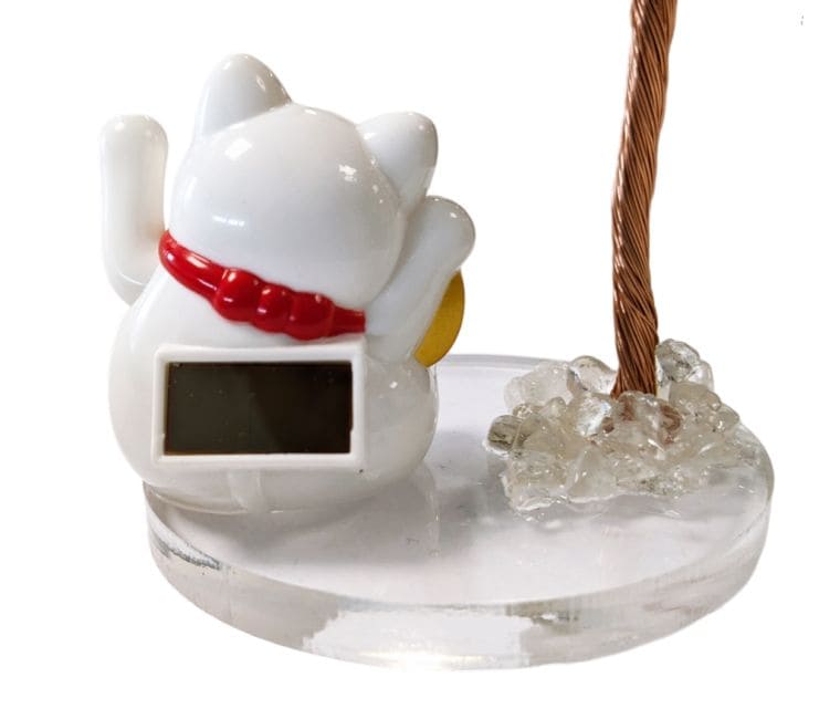 Arbre de Vie en Quartz Rose avec Manekineko