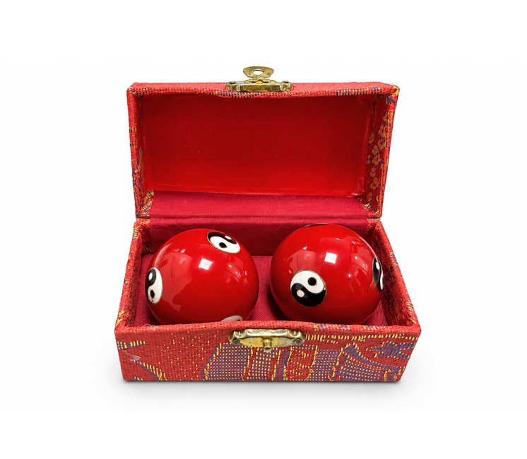 Chińskie Kule do Masażu Yin Yang Czerwone 4,2 cm