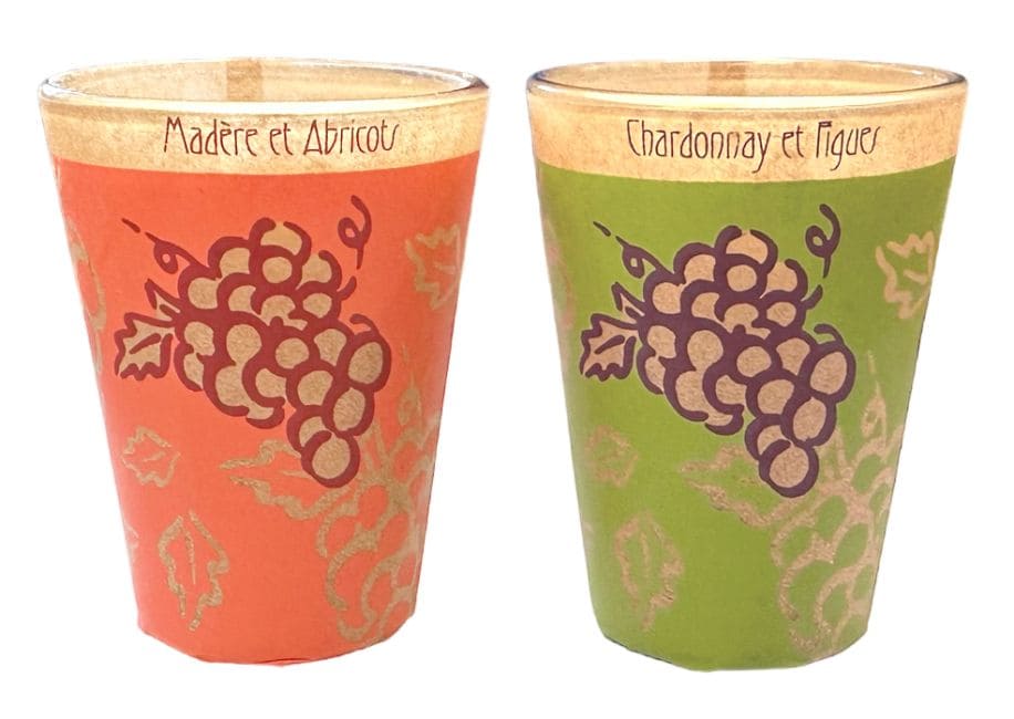 kadzidło i Pudełko 2 świec Maroma w kieliszku Madera i Morela - Chardonnay i Figi 70g