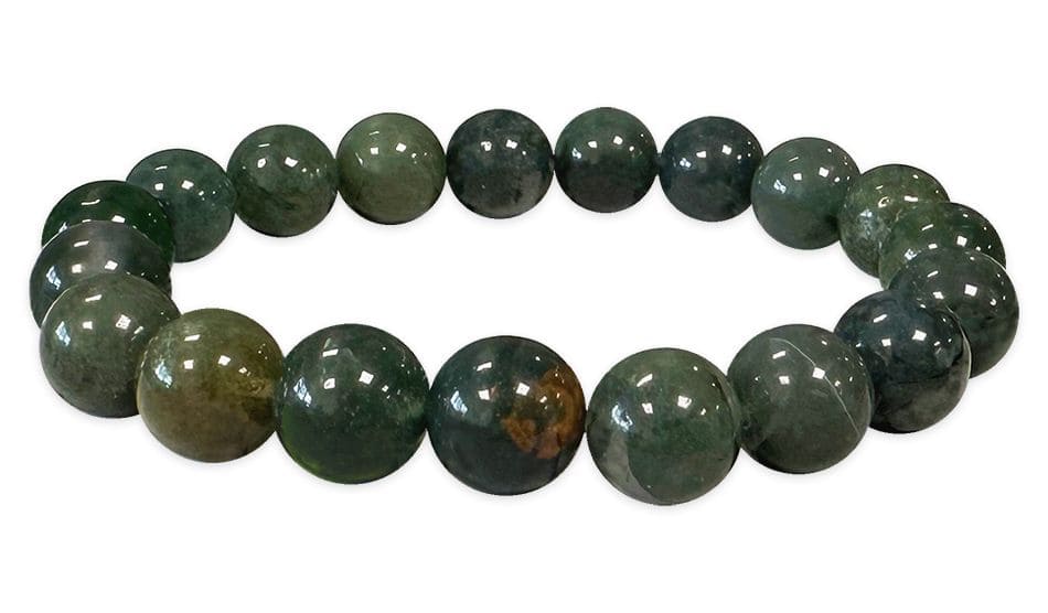 Bransoletka z koralików Moss Agate 10mm