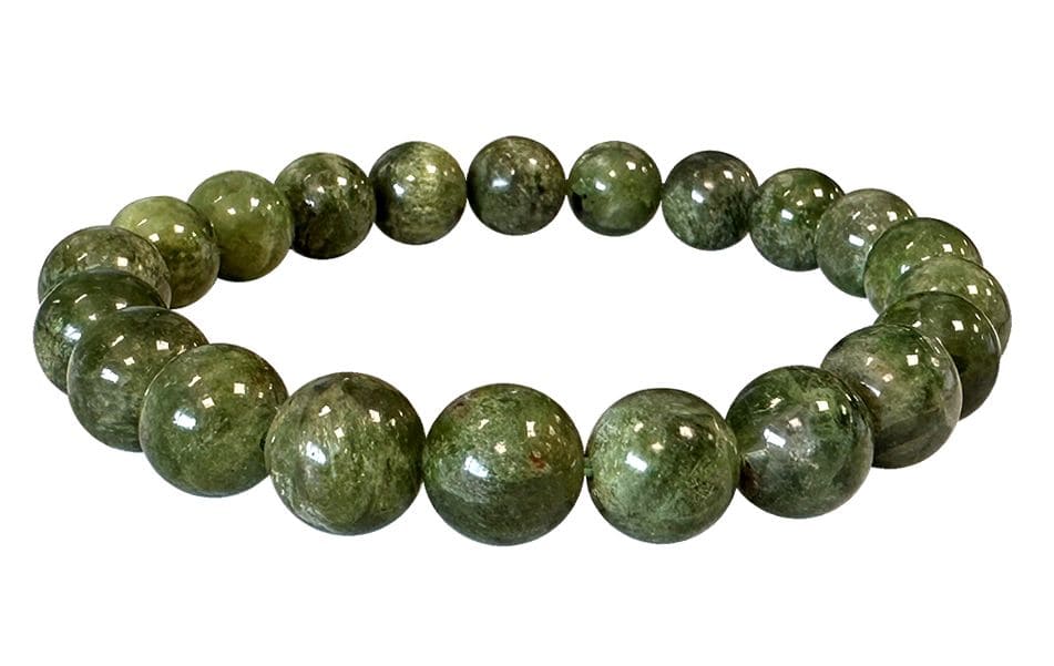 Bransoletka z zielonych koralików Diopside AA 9-10mm