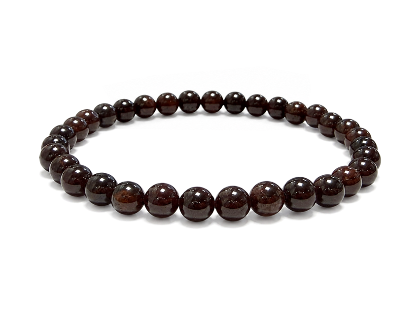 Bransoletka Granat Czerwony koraliki 6mm
