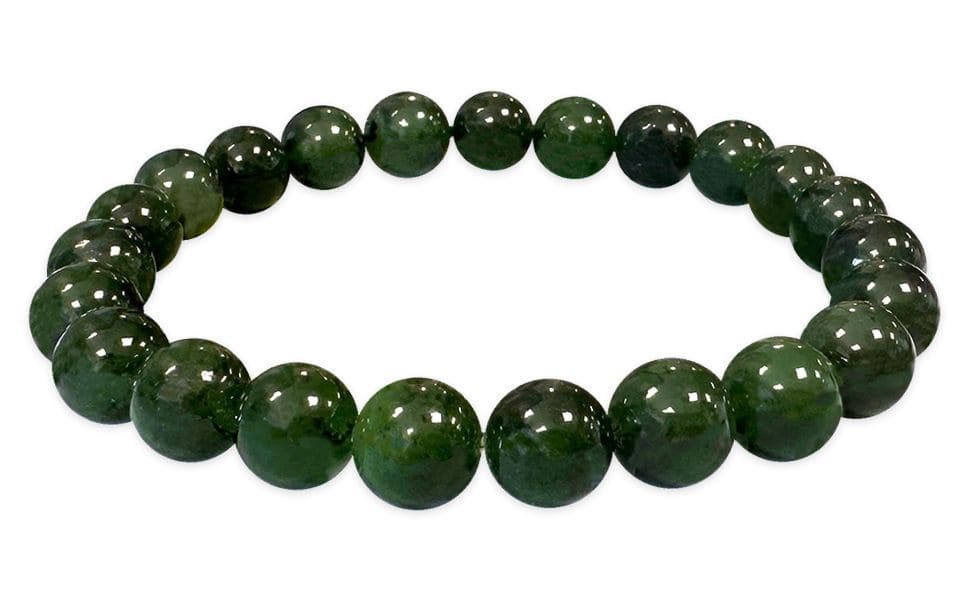 Bransoletka Jade Nephrite Canada AA + koraliki 8mm