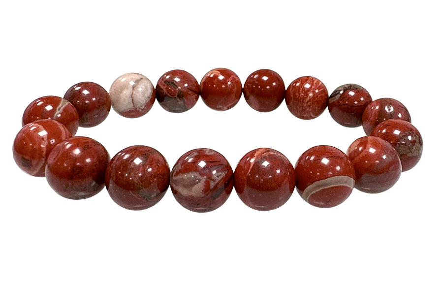 Bransoletka z czerwonych jaspisów, koraliki 12mm