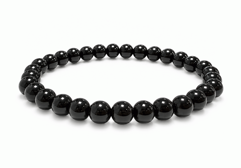 kadzidło i Bransoletka z obsydianu czarnego A koralikami 6mm