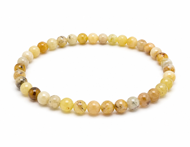 Bransoletka Opal Żółty A koraliki 6mm