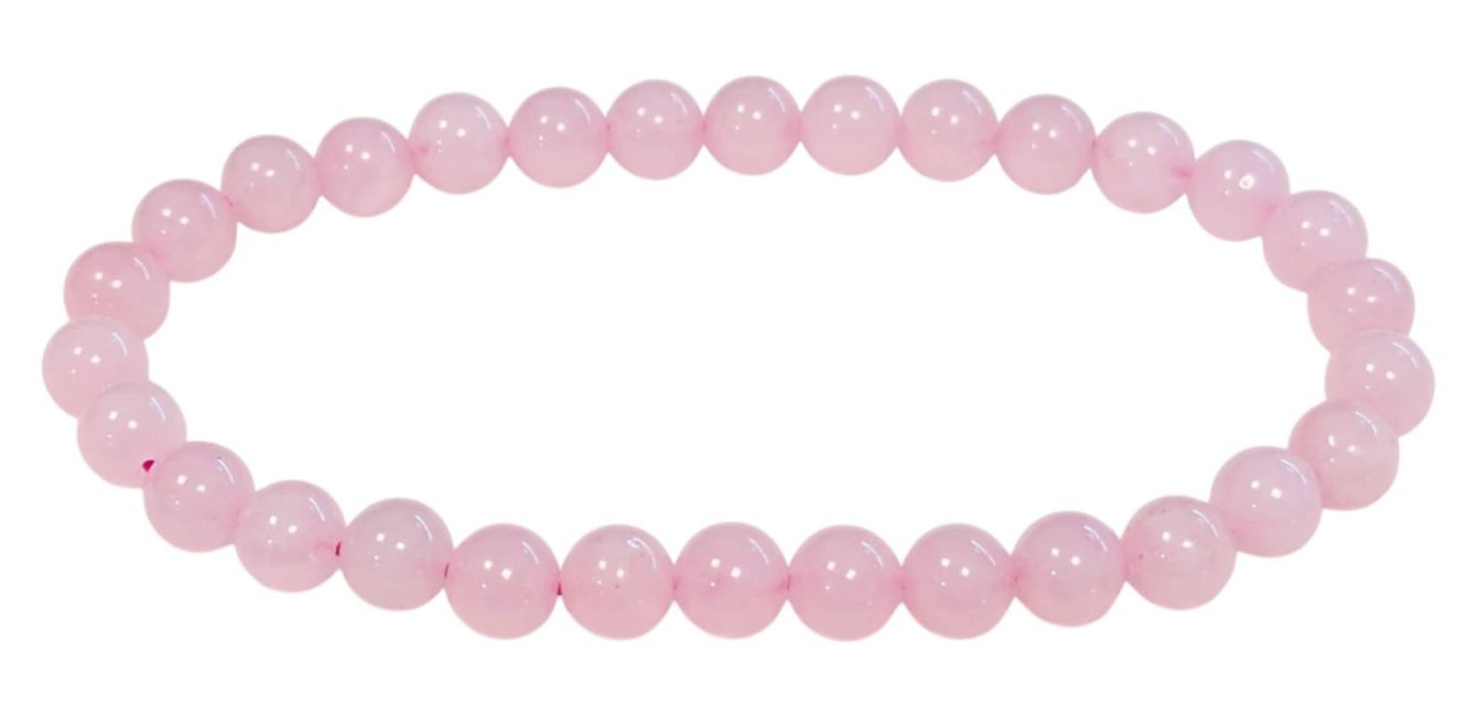 Bransoletka z koralików kwarcu różowego 6mm