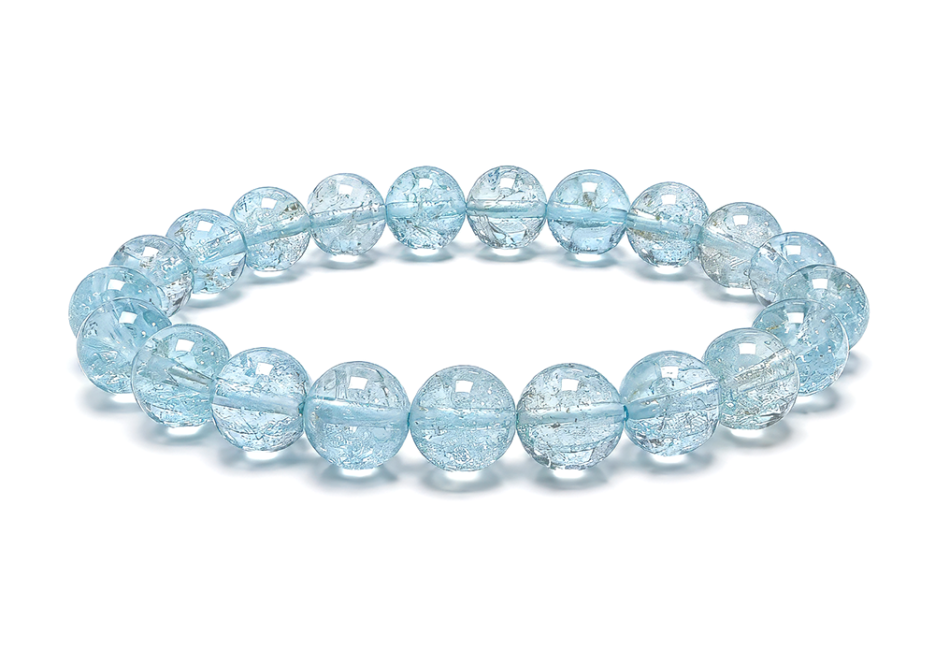 kadzidło i Bransoletka Niebieski Topaz AAA koraliki 6-7mm