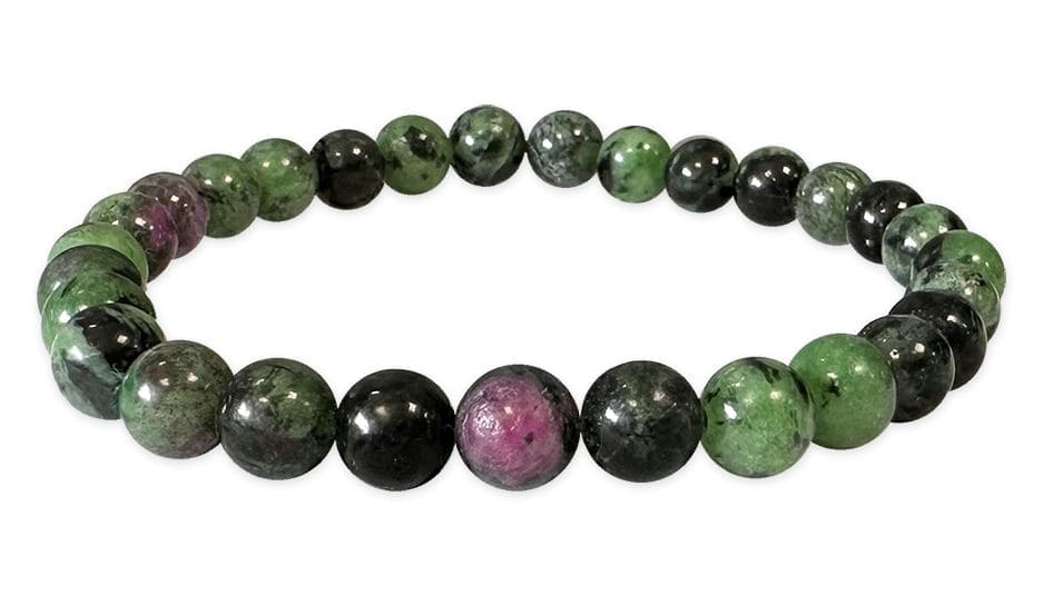 Bransoletka Ruby Zoisite z koralikami 6mm