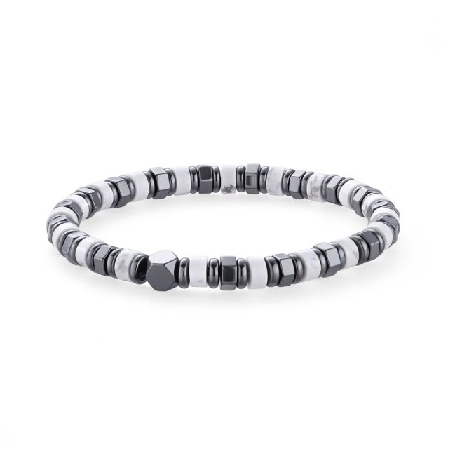Bransoletka z howlitu i hematytu, koraliki 6 mm