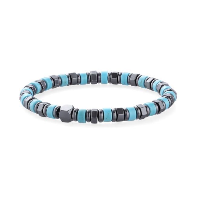 Bransoletka z turkenitu i hematytu, koraliki 6 mm