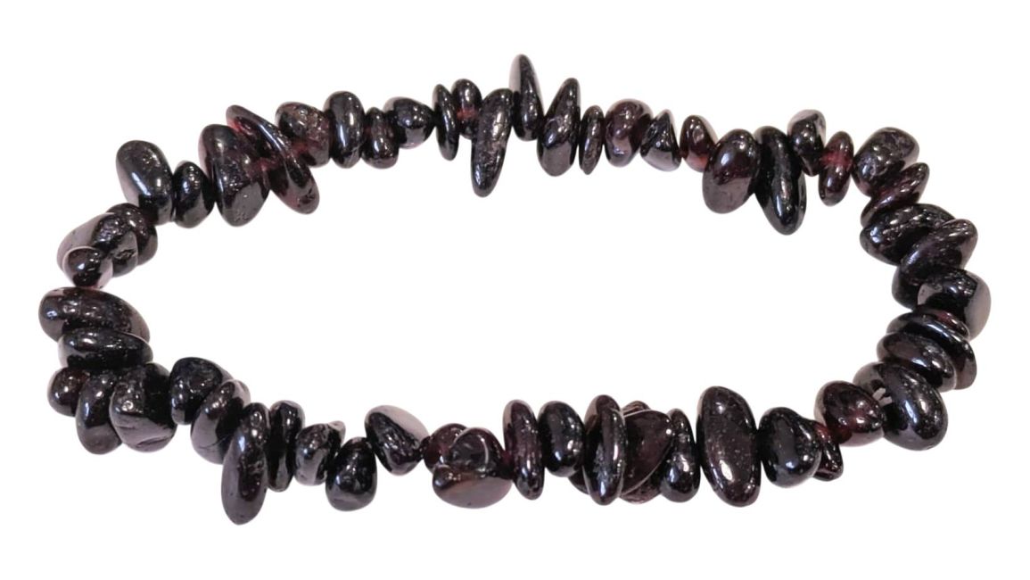 Bransoletka z kawałkami czerwonego granatu A 18cm
