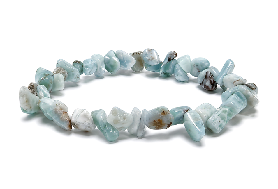 kadzidło i Bransoletka Chips Larimar A+ 8–12 mm