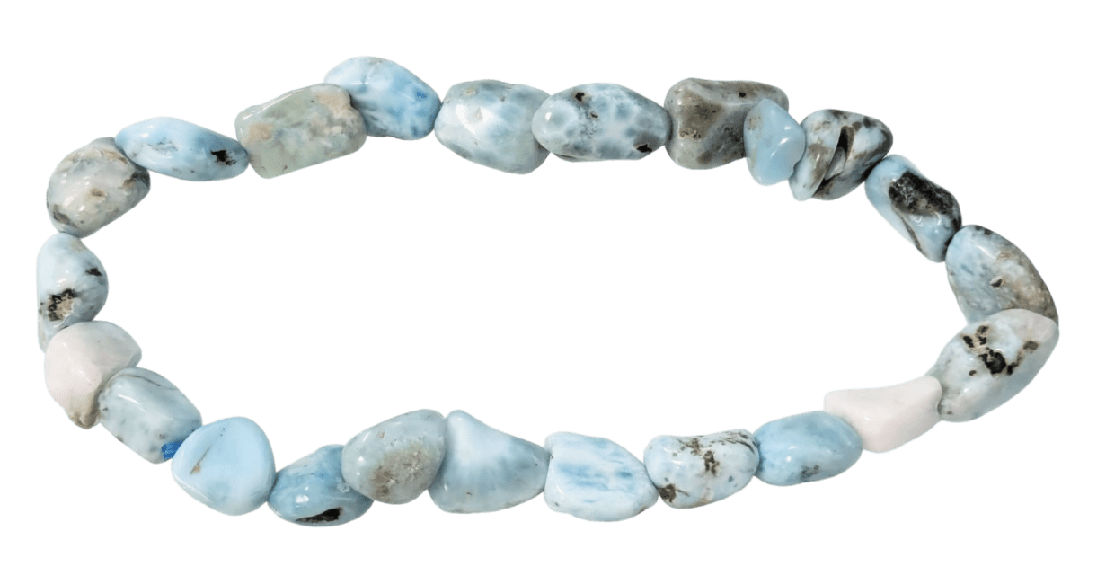 kadzidło i Bransoletka Larimar z walcowanymi kamieniami 5-8mm