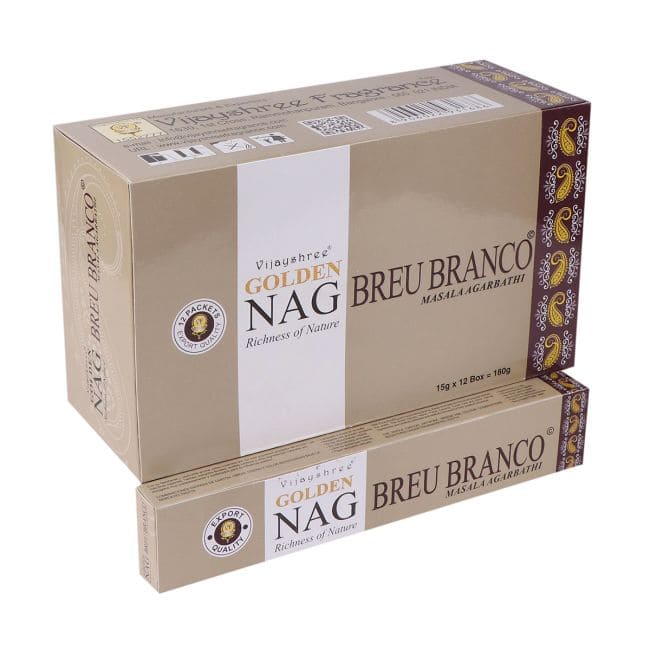 Kadzidło Vijayshree Golden Nag Breu Branco 15g